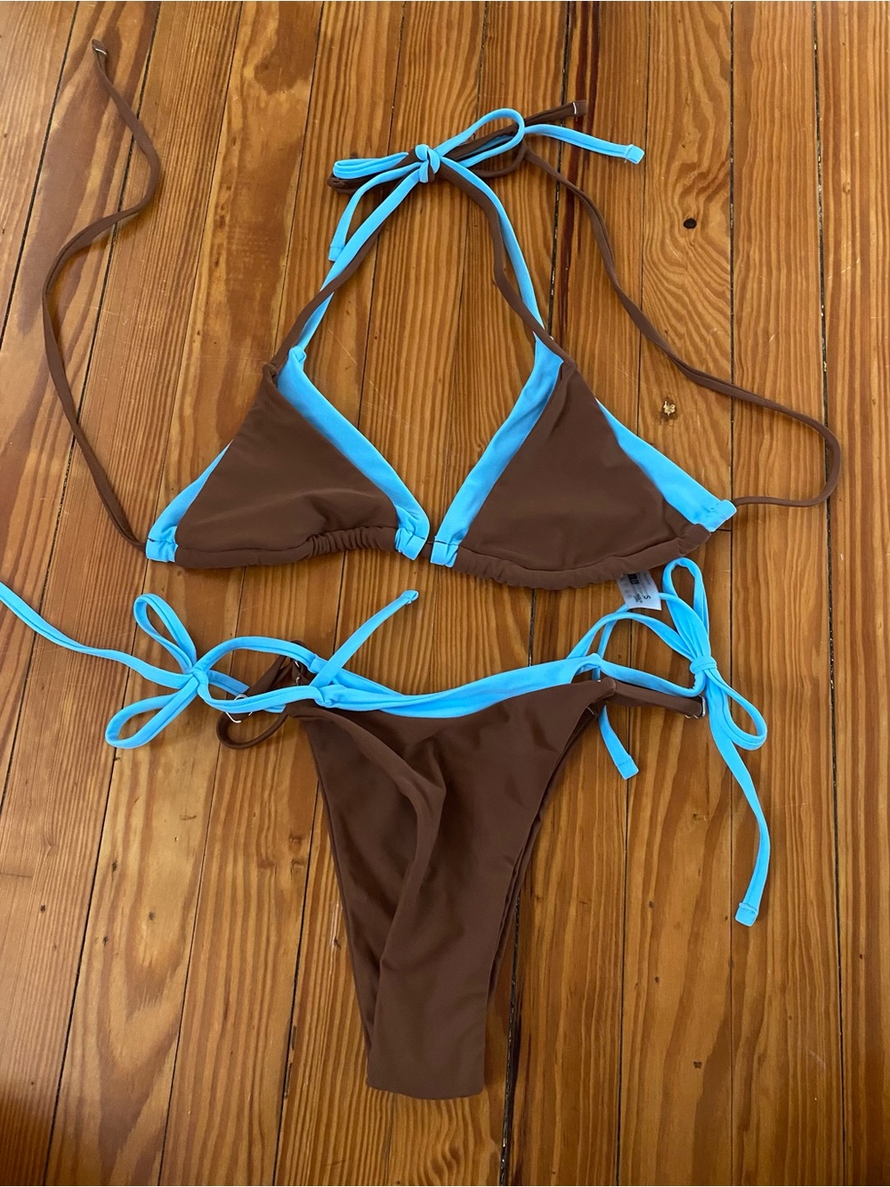 SeaMolly Bikini Brown & Turquoise Women’s Tie-Side Bikini